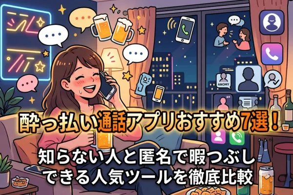 酔っ払い通話アプリおすすめ7選！知らない人と匿名で暇つぶしできる人気ツールを徹底比較
